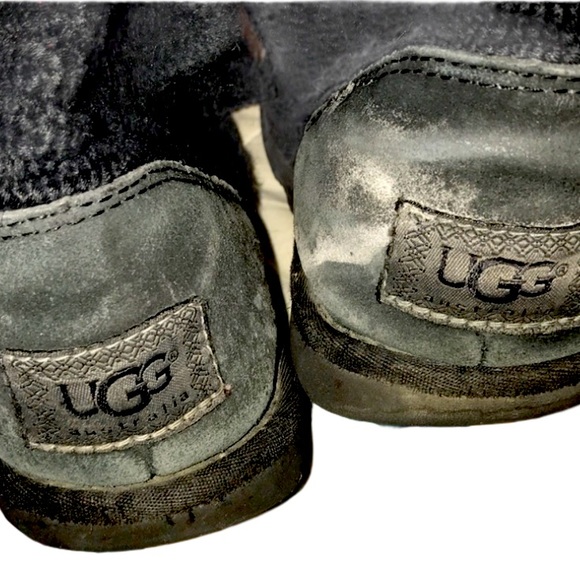 Black Knit Classic Cardy Button Ugg Boots Size 8 - Picture 3 of 3